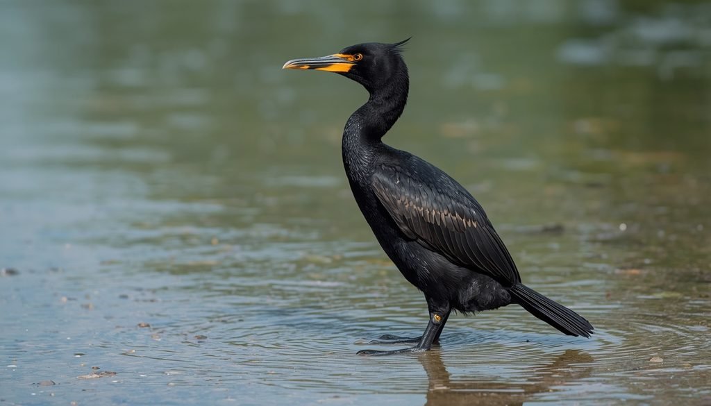 Cormorant showing its webbed feet