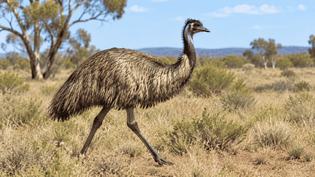 Emu walking on two legs
