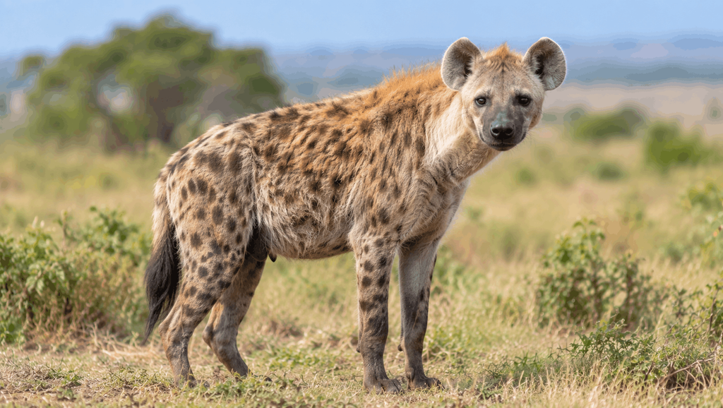 Hyena in African savanna