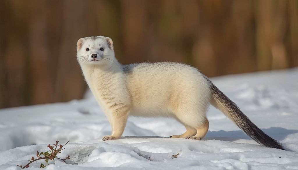 Stoat with a long slender body