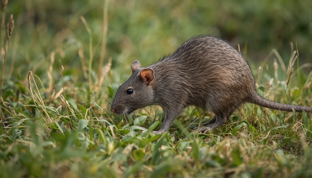African giant pouched rat using its sense of smell to detect an odor
