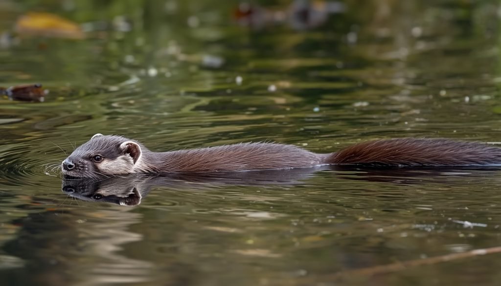 American mink near a stream