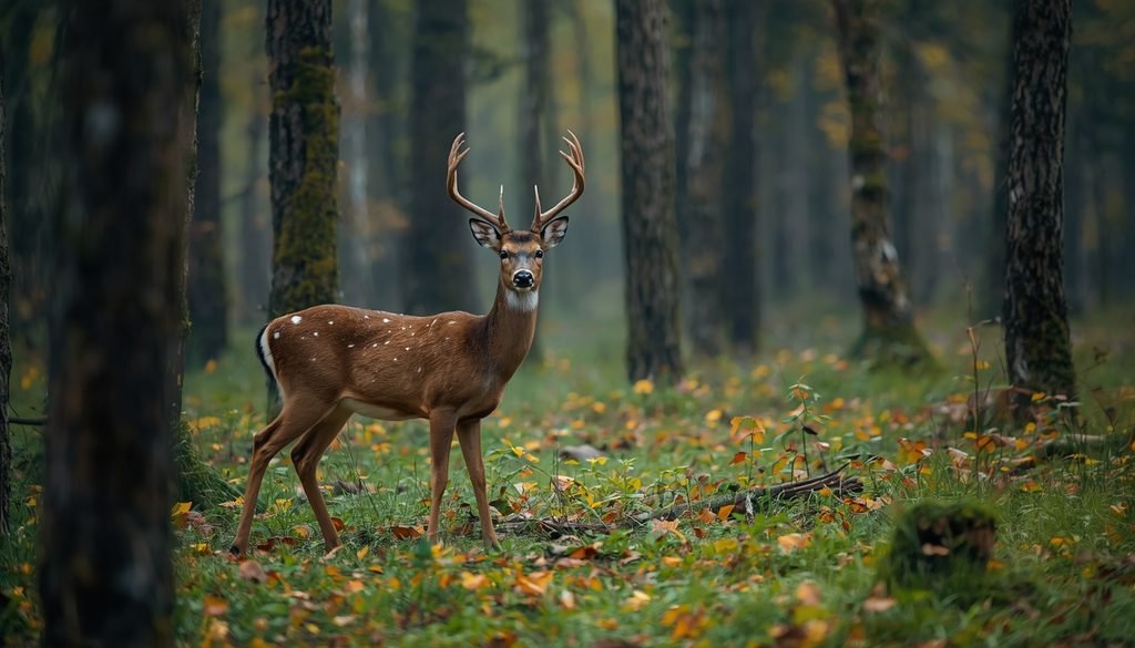 alert deer watching for danger in a forest