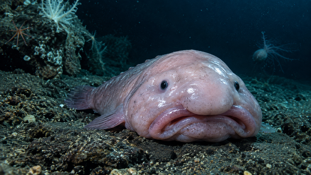 Blobfish in its deep-sea habitat