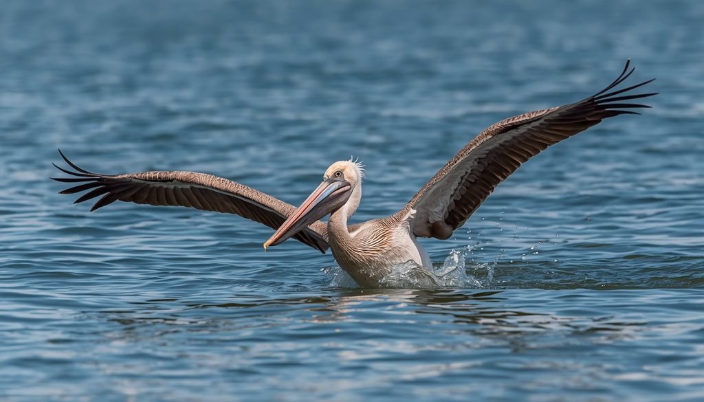 Brown Pelican fishing near the coast