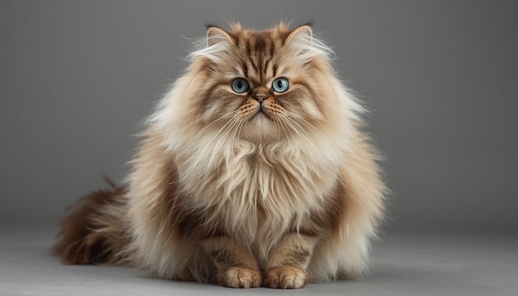 Fluffy Pallas's cat with a round body