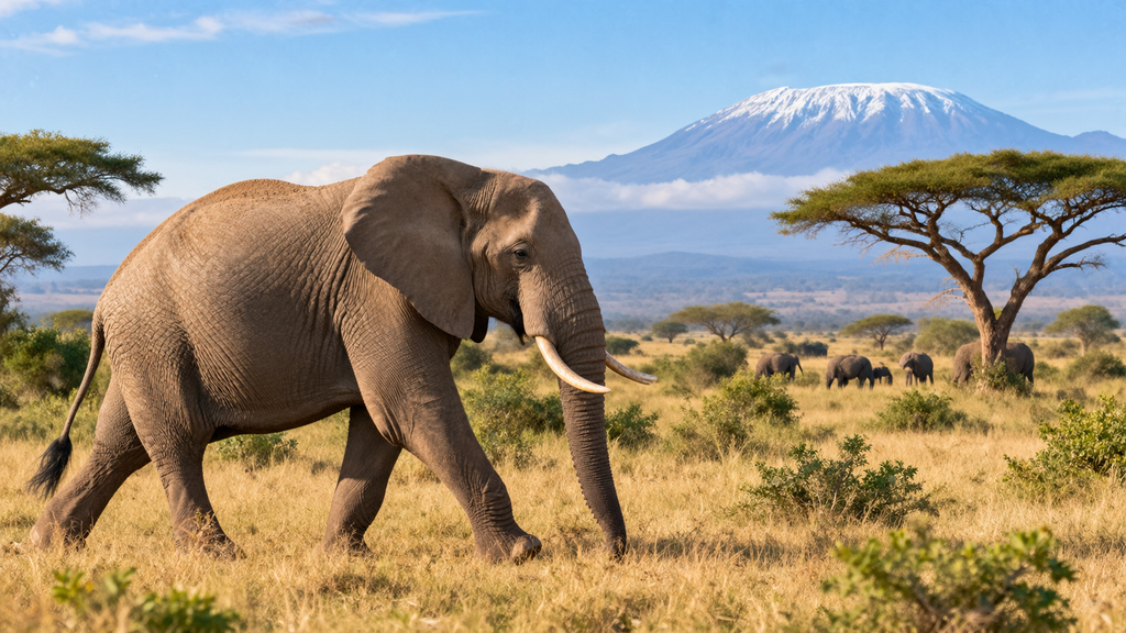 Elephant walking on a savanna, one of the mammals that cannot jump