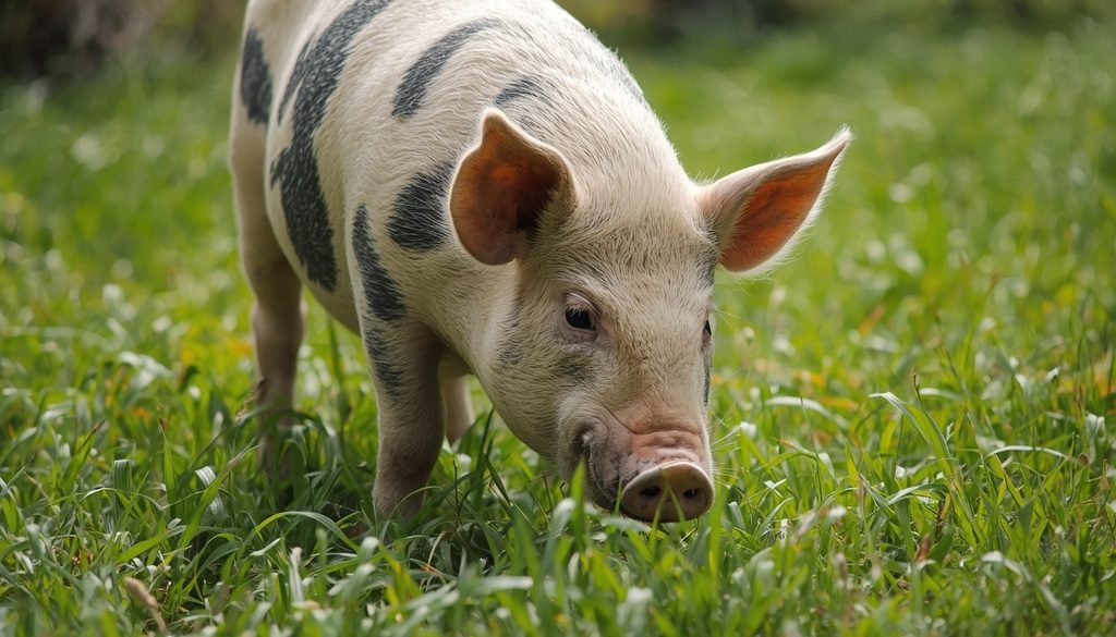 Pig exploring its environment and demonstrating intelligent behavior