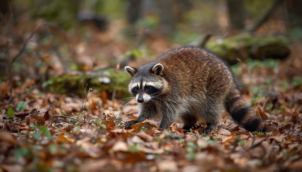 Raccoon in a natural woodland habitat