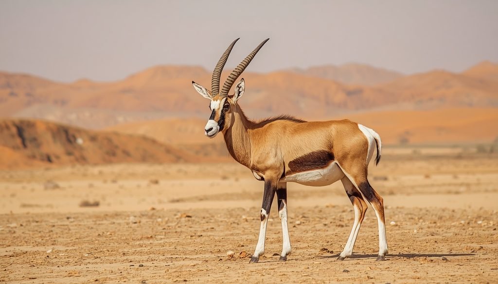 Addax antelope adapted to the Sahara desert