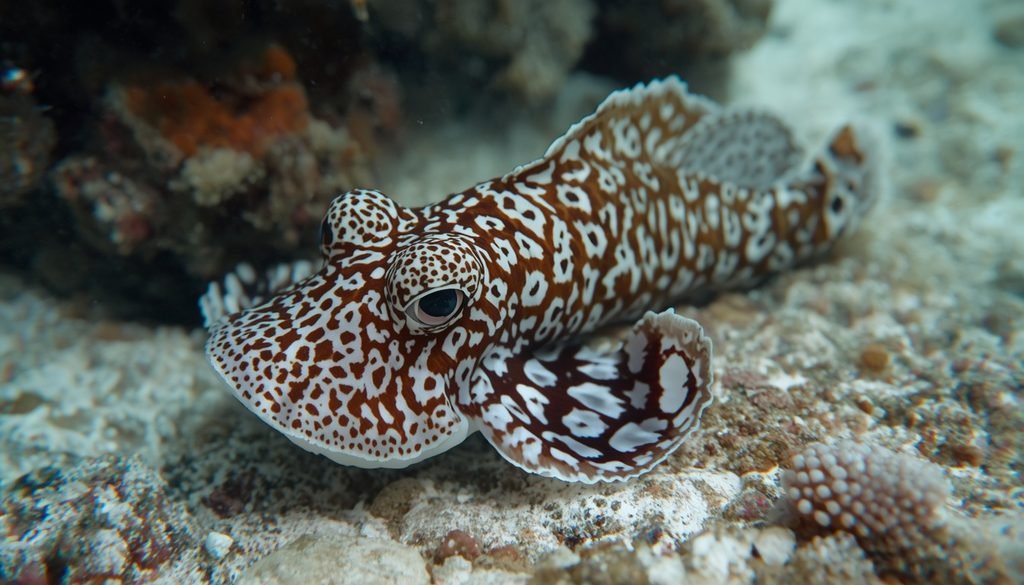 Cuttlefish using changing patterns to blend with the seafloor