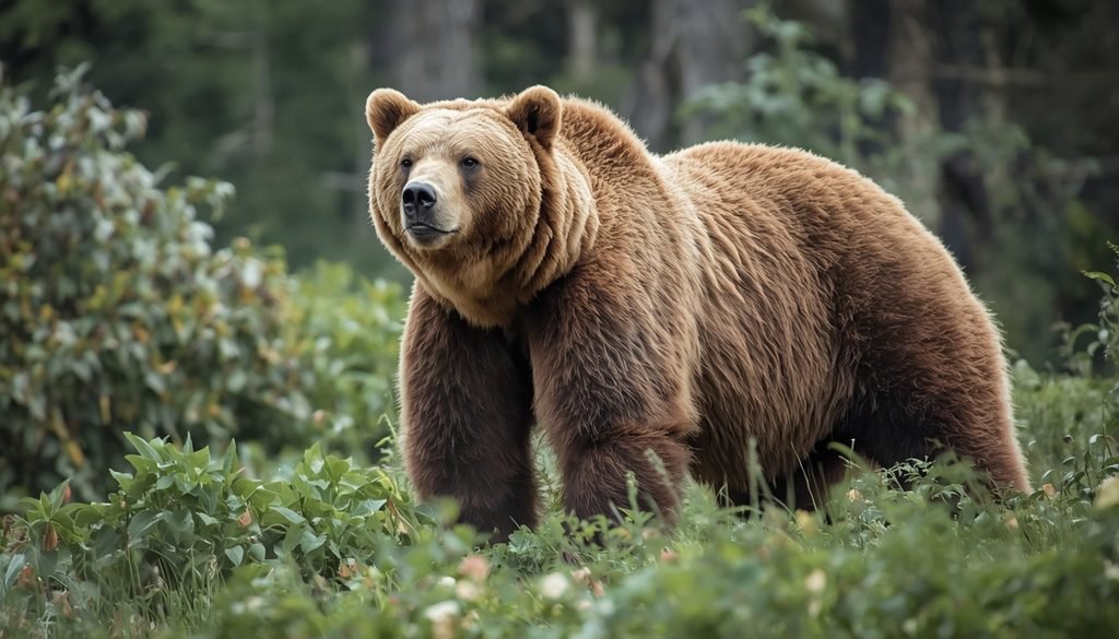 Grizzly bear showing its thick protective body covering