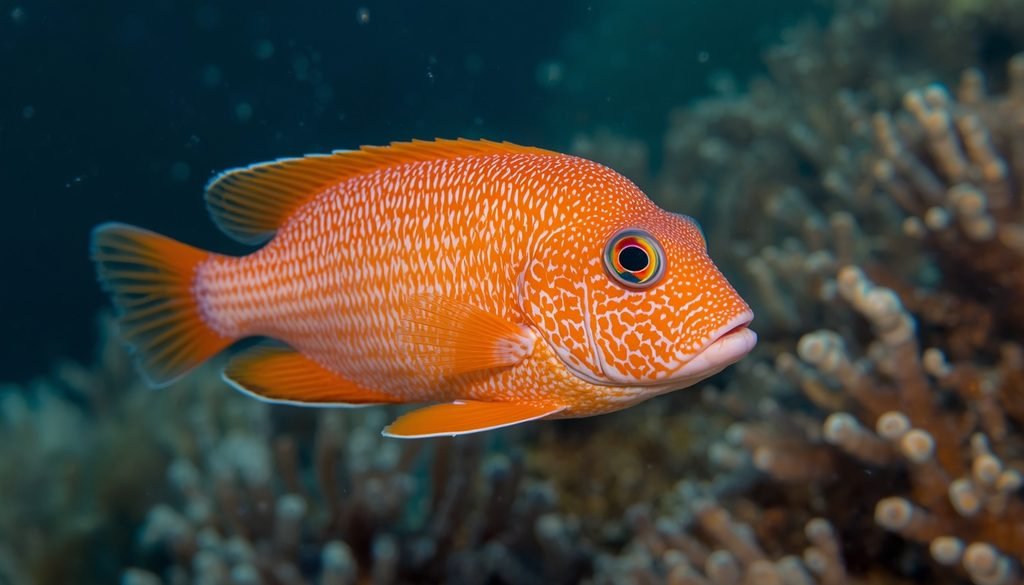 Orange roughy deep sea fish in cold ocean habitat