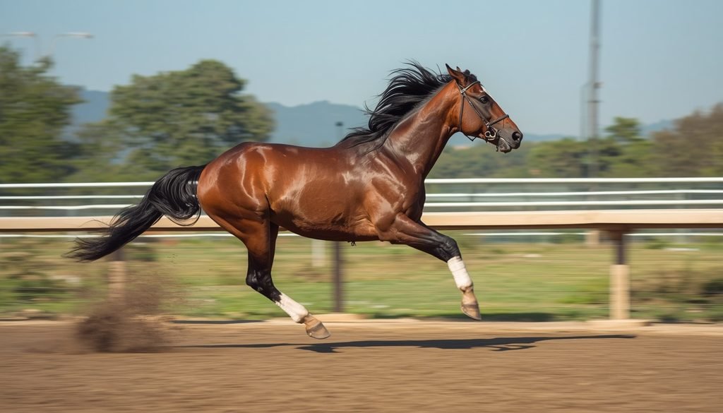 American Quarter Horse sprinting during a short race