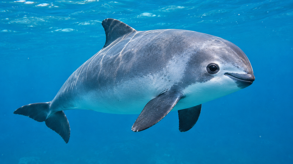 Vaquita swimming in the northern Gulf of California