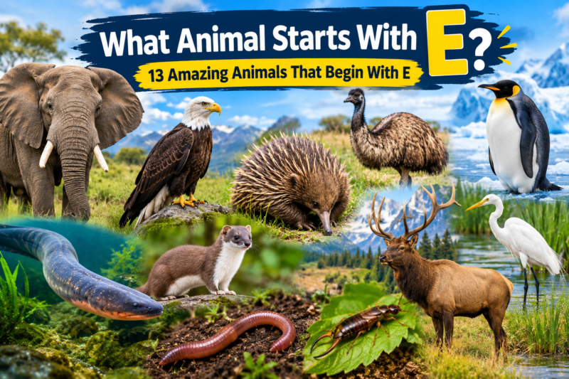 what animal starts with e